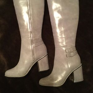Calvin Klein Camie Tall Boots, Chrome Blocked Heel